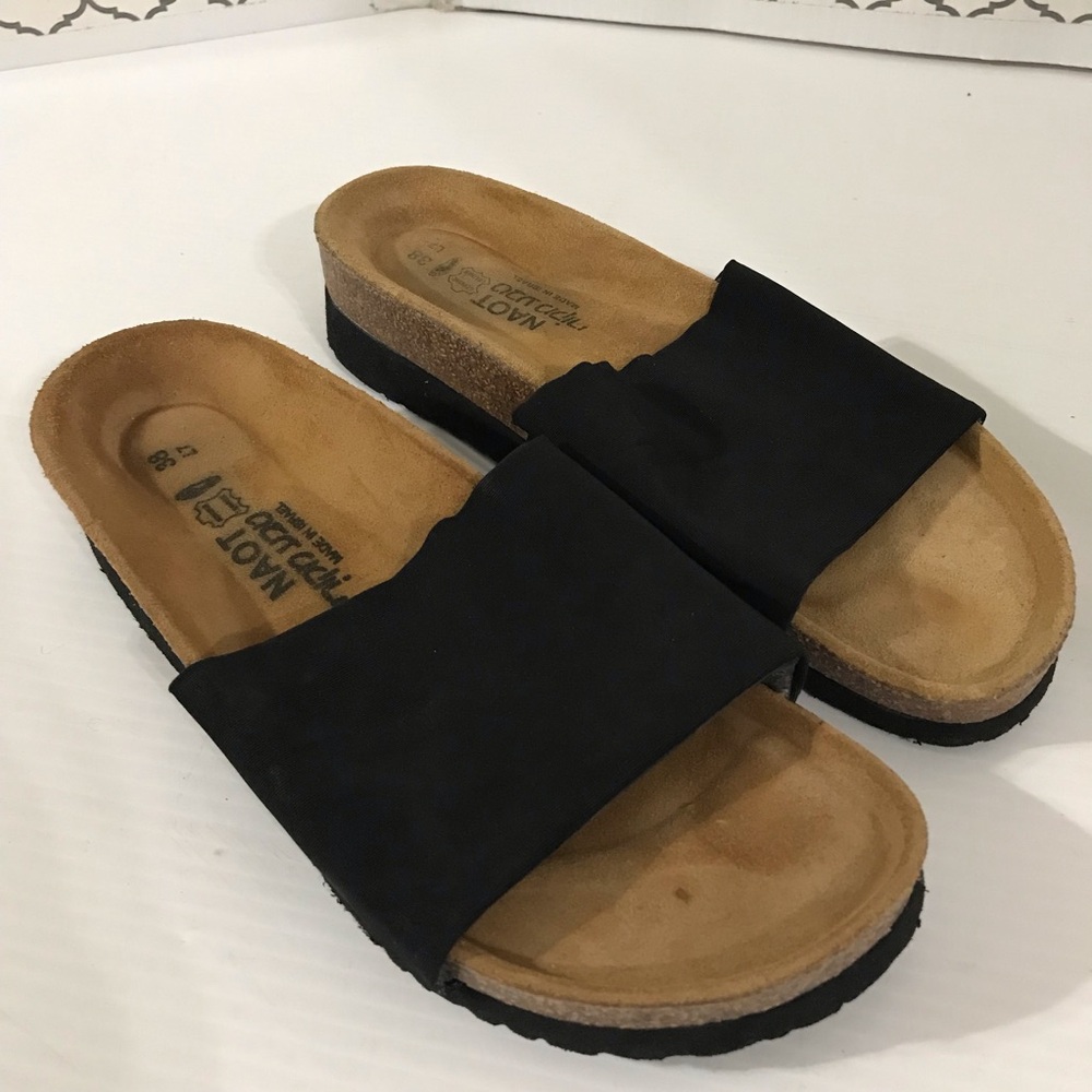 Naot Ipanema Slides Sandals Slip On Black Shoes Womens Size US 7/ EUR38